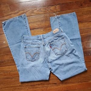 27x31 women's Levi's 515 Bootcut Jeans denim 6M cowgirl medium wash fades f766p